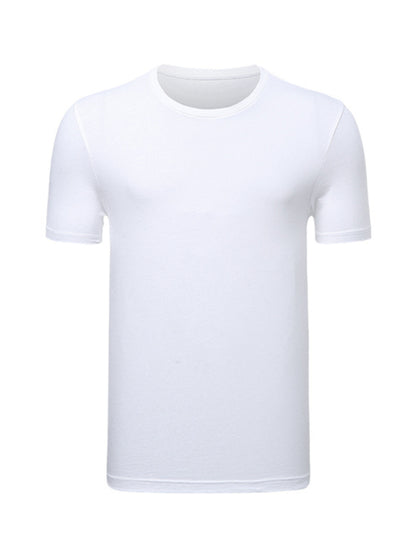 Loose solid color short-sleeved t-shirt men's pure cotton bottoming shirt