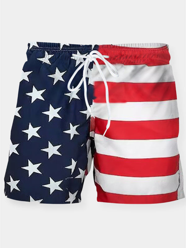 Men's National Flag Digital Printing Casual Sports Shorts