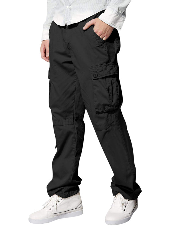 Men's multi-pocket loose casual straight cargo pants