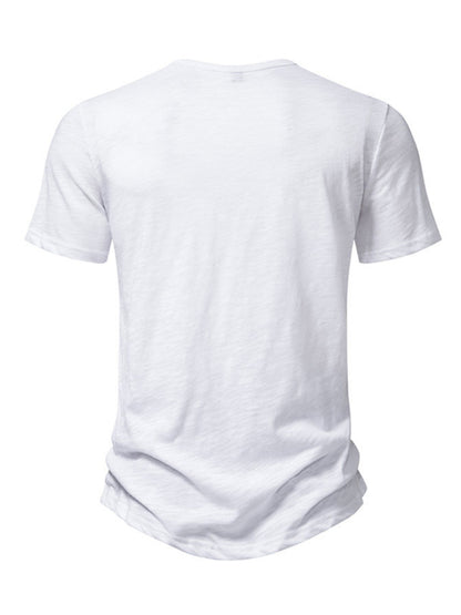 Men's Henley Casual Fashion Basic Short Sleeve T-Shirt