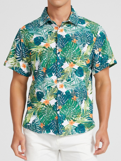 Men's Beach Shirt Hawaiian Vacation Print Short Sleeve Shirt