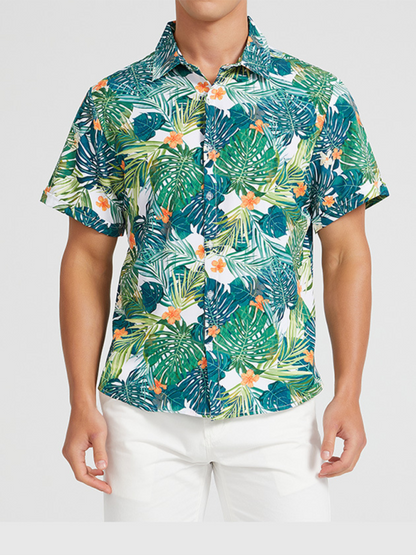 Men's Beach Shirt Hawaiian Vacation Print Short Sleeve Shirt