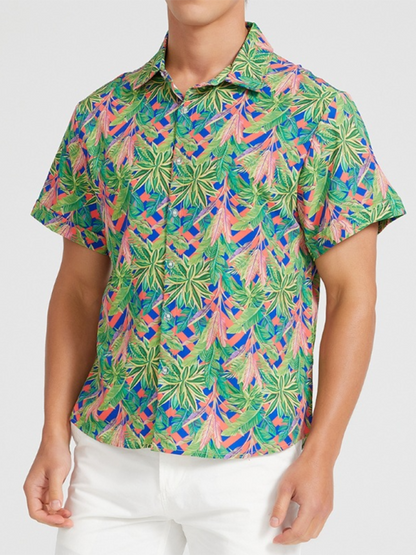 Men's Beach Shirt Hawaiian Vacation Print Short Sleeve Shirt