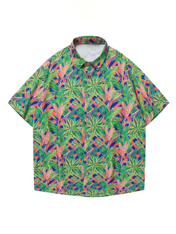 Men's Beach Shirt Hawaiian Vacation Print Short Sleeve Shirt