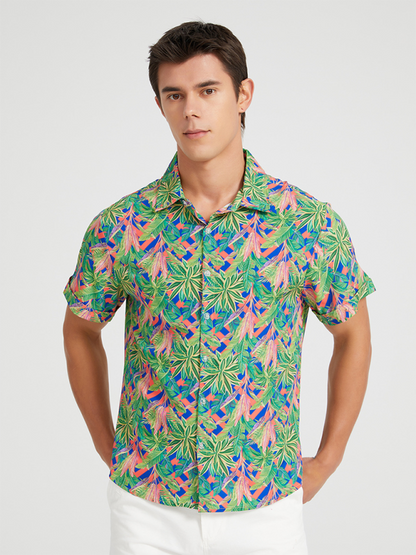 Men's Beach Shirt Hawaiian Vacation Print Short Sleeve Shirt