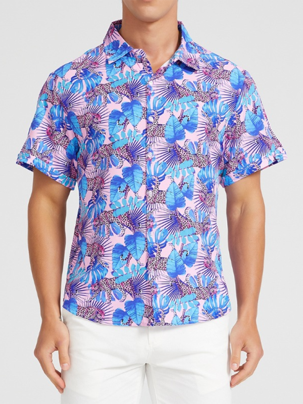 Men's Beach Shirt Hawaiian Vacation Print Short Sleeve Shirt