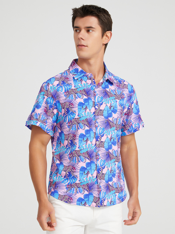 Men's Beach Shirt Hawaiian Vacation Print Short Sleeve Shirt