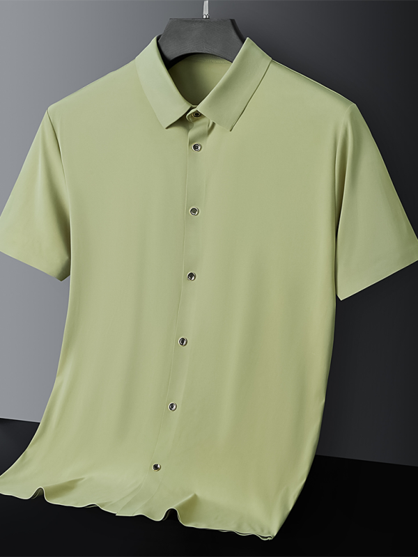 Men's light ice silk high elastic short sleeve shirt