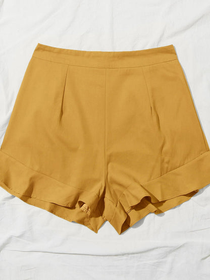 Women's lotus leaf edge loose casual shorts