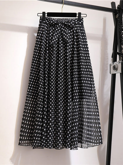 Women's Printed Chiffon Swing Midi Skirt