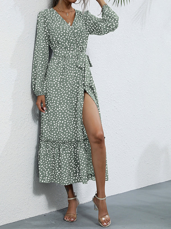 Women’s Long Sleeve Wrap Maxi Dress