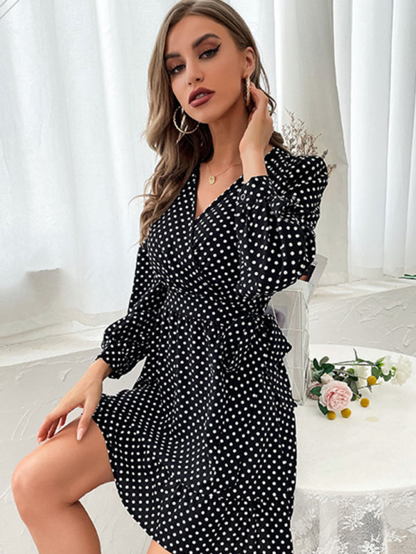 Polka Dot Print Elegant Casual Woven Dress