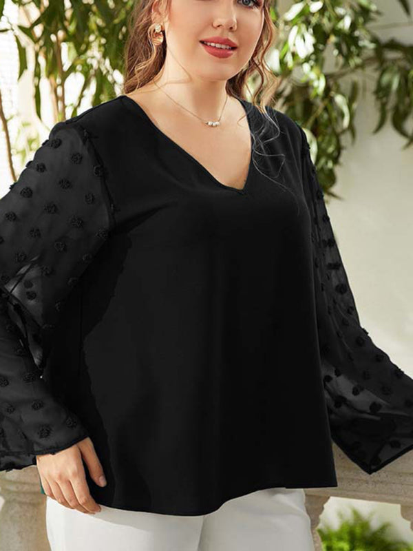 Plus size women's Woven chiffon shirt