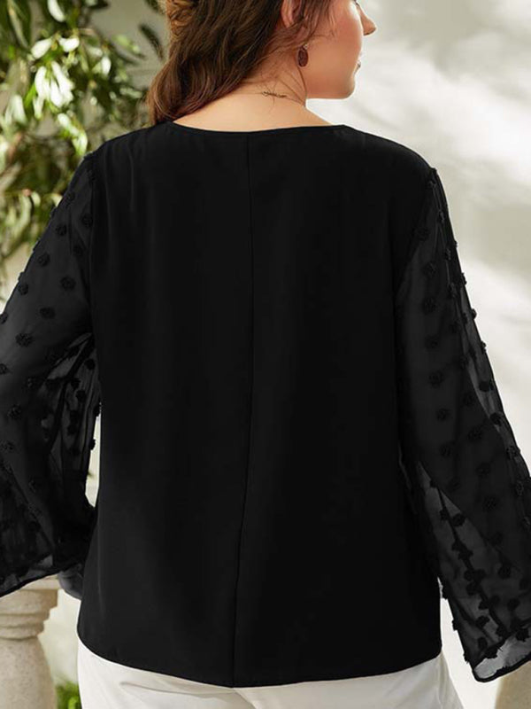 Plus size women's Woven chiffon shirt