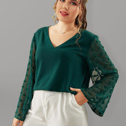 Plus size women's Woven chiffon shirt