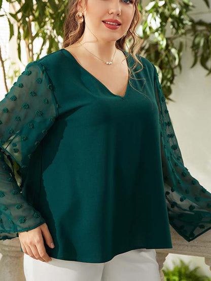 Plus size women's Woven chiffon shirt