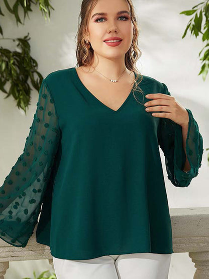 Plus size women's Woven chiffon shirt