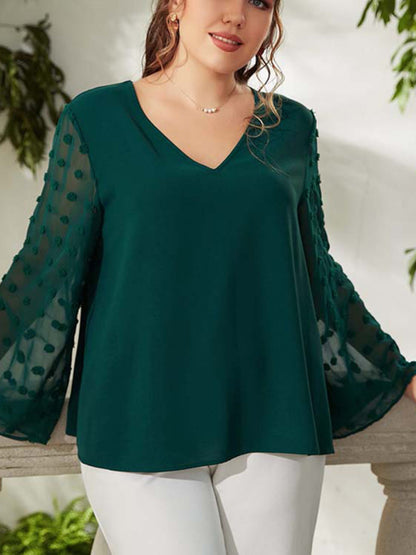 Plus size women's Woven chiffon shirt