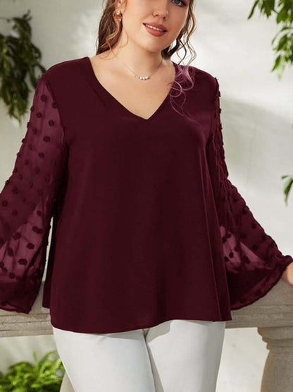 Plus size women's Woven chiffon shirt