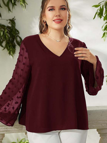 Plus size women's Woven chiffon shirt