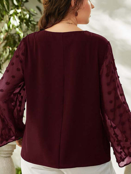 Plus size women's Woven chiffon shirt