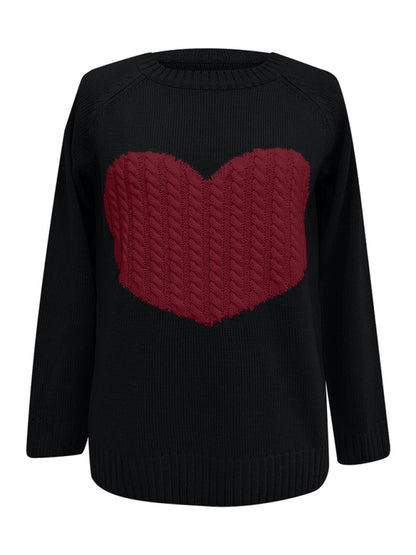 Women's knitted sweater plus size love knitted pullover sweater women