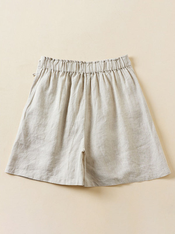 Women's Woven Cotton Linen Baggy Shorts