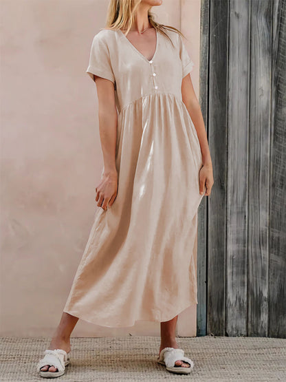 Women's Solid Color Elegant Loose Dress