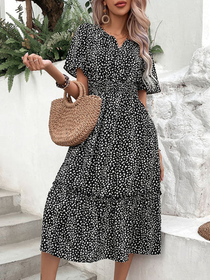 Women's Casual Waist Irregular Graphic Print Dress