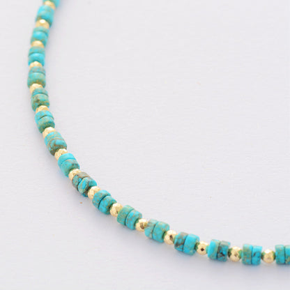 Turquoise stone beads choker