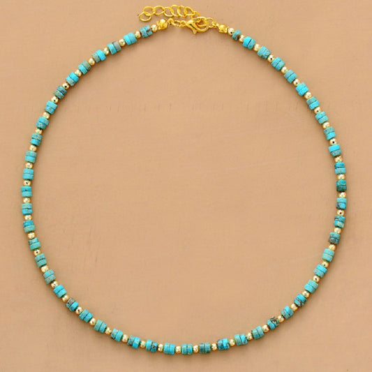 Turquoise stone beads choker