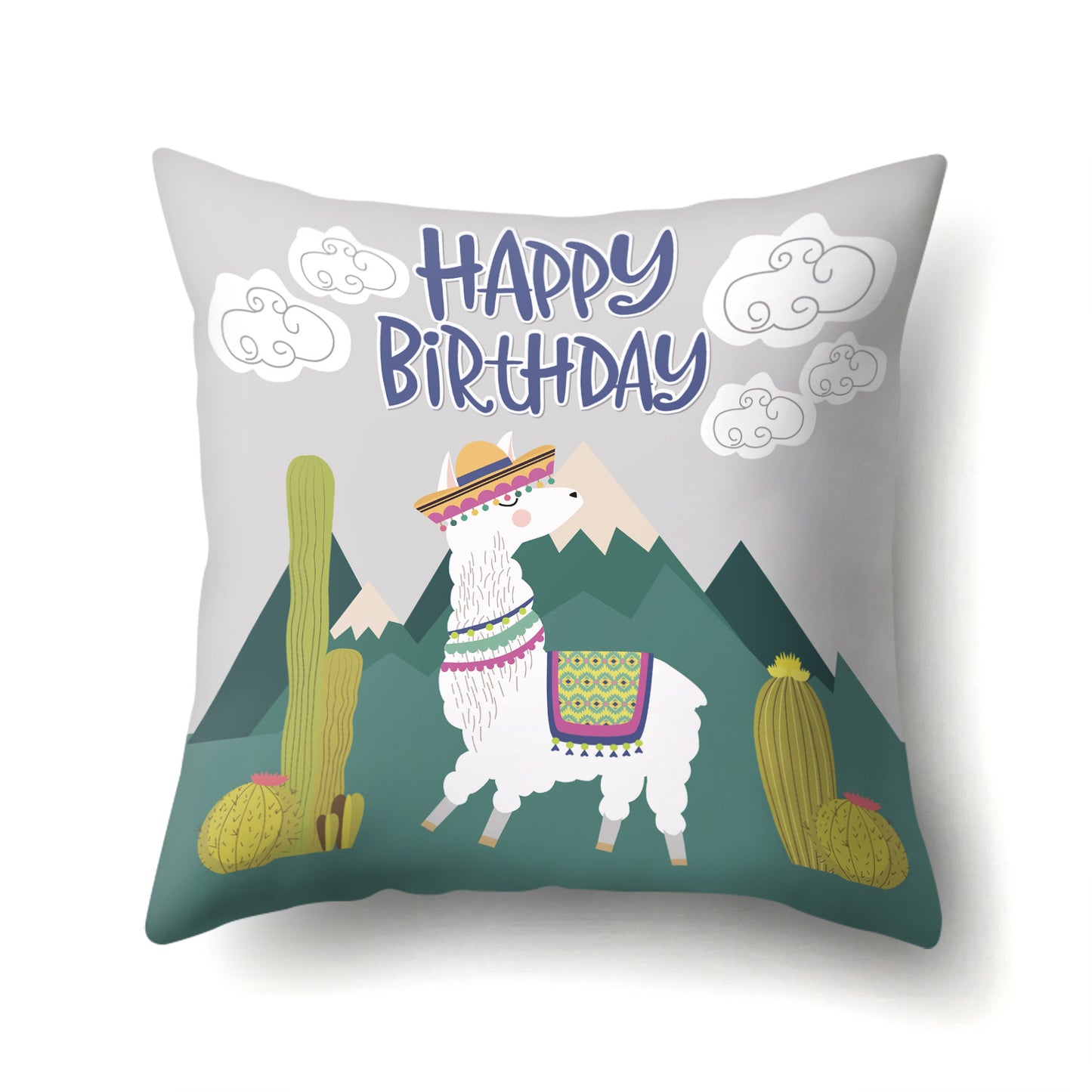 Boy's and Girls  Creative Llama Polyester Pillow Cover