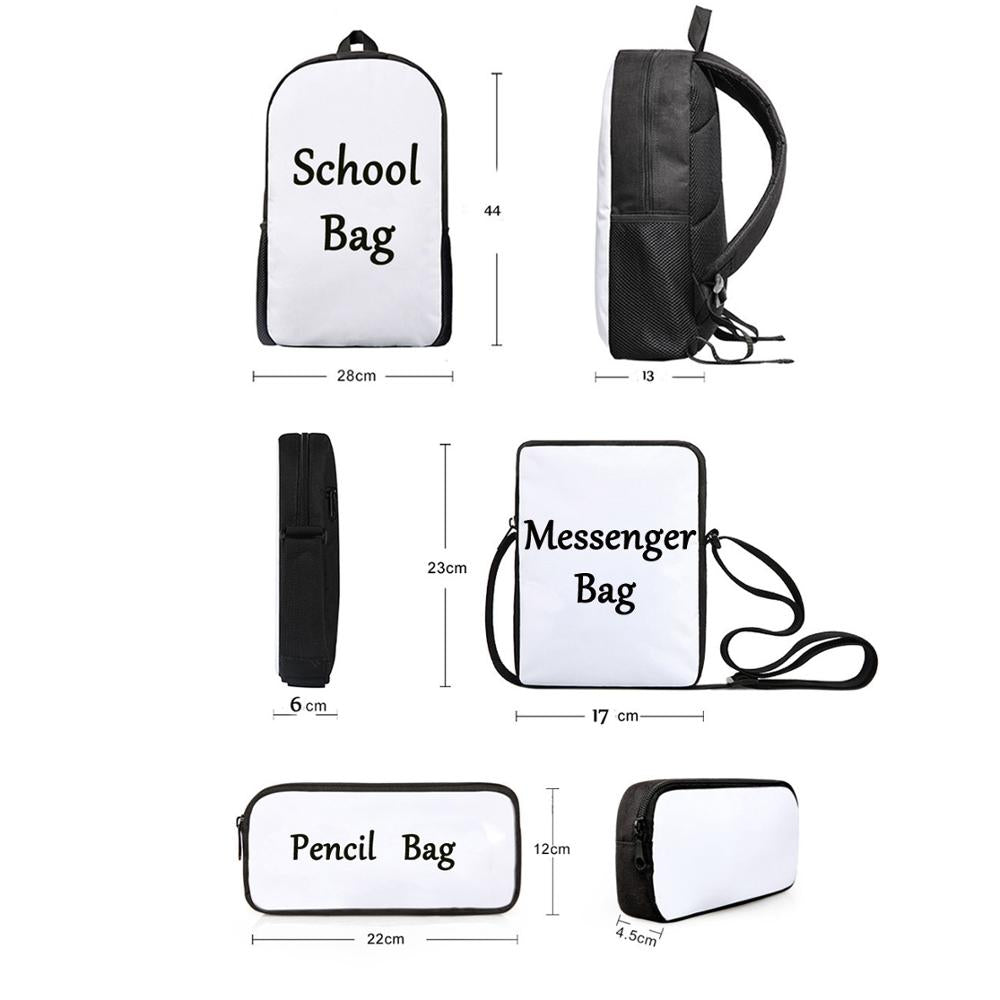 No Drama Llama School Bag with Messenger Bag and Pencil Case