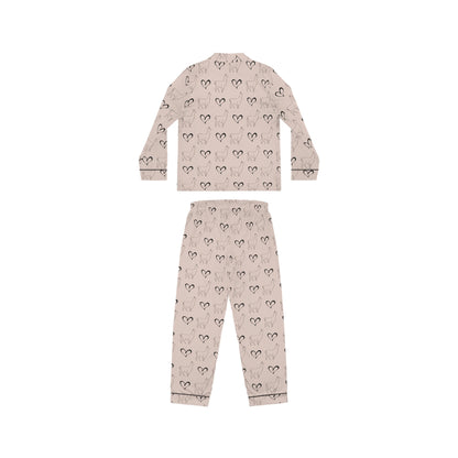 Women's Satin Pajamas (AOP) - Blush