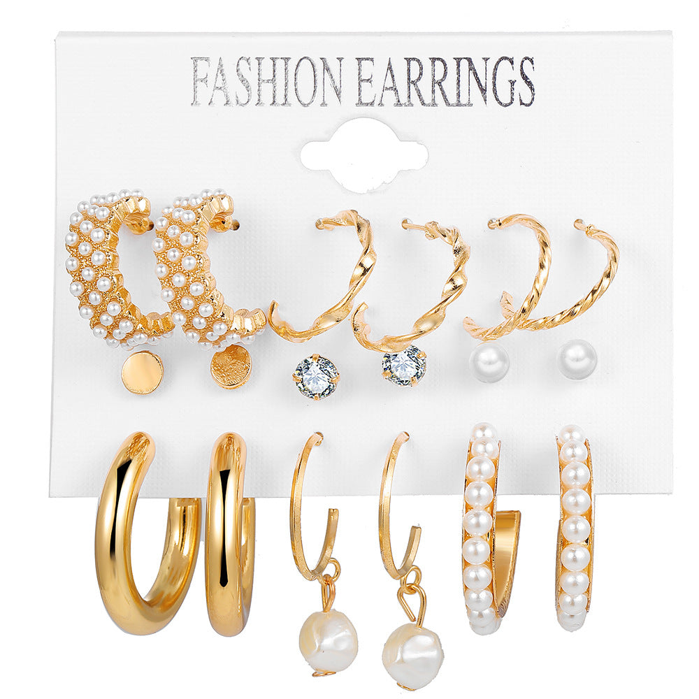 Pearl Lady Earring set 6 pieces