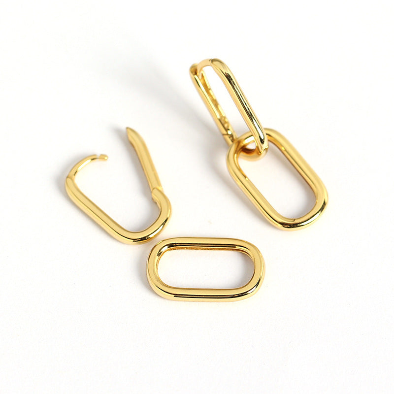 High Quality Stainless Steel Geometric Chain Earrings