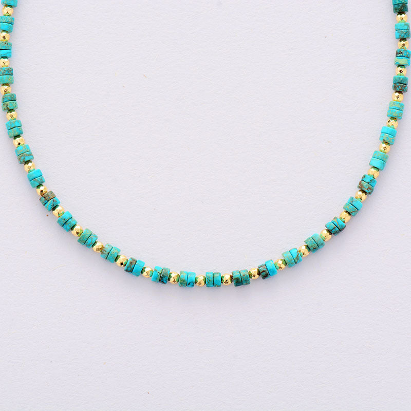 Turquoise stone beads choker