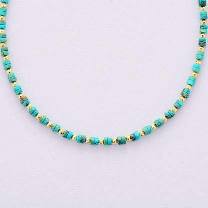 Turquoise stone beads choker