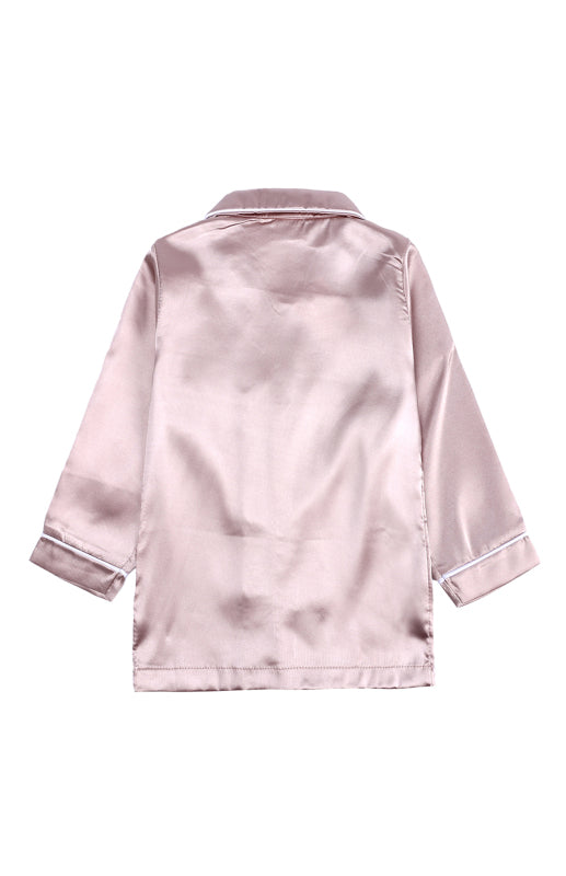 Children's Toddler Girl's Satin Long Sleeve Home Pyjama Sets