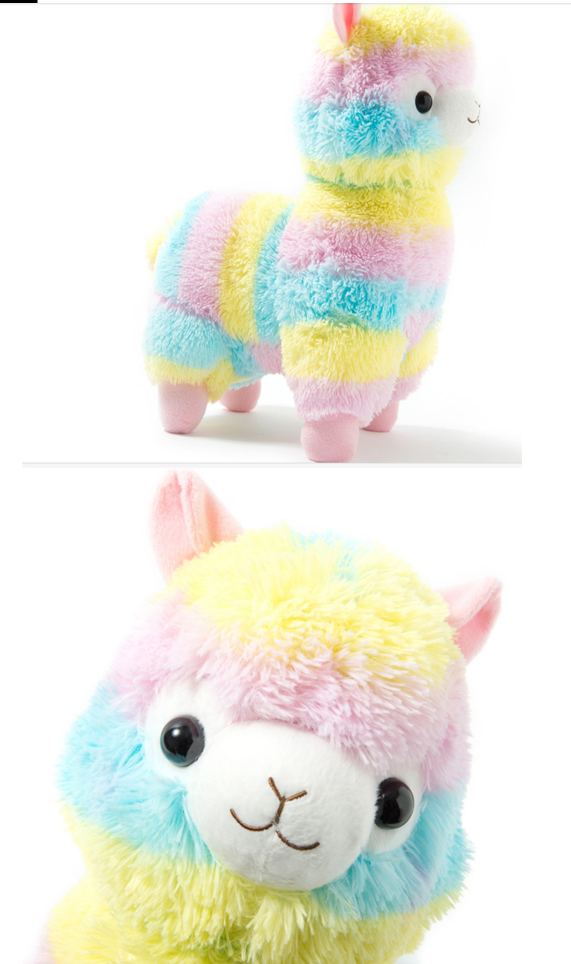 Colorful Llama Doll Plush Toy Cute God Beast Grass Mud Little Sheep Pillow Doll Birthday Gift Girl