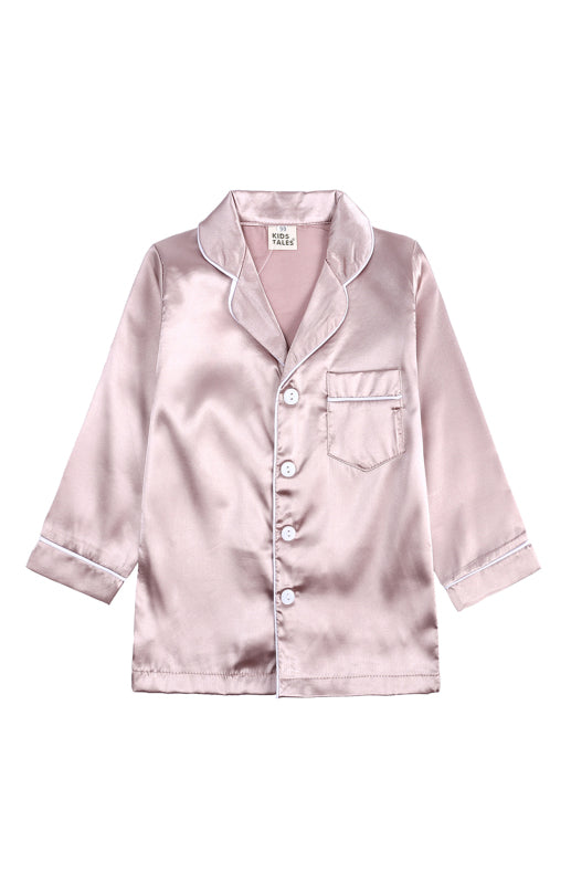 Children's Toddler Girl's Satin Long Sleeve Home Pyjama Sets