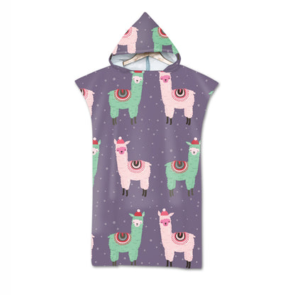 Women's and Teen Girl's  Llama Print Microfiber Bath Towel