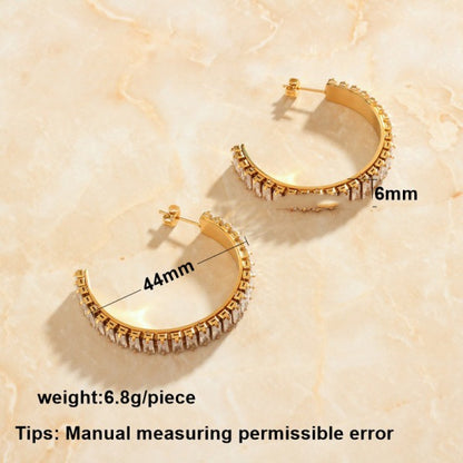 Women's French Personality Full Zirconium Diamond Design Multi-wear Earrings