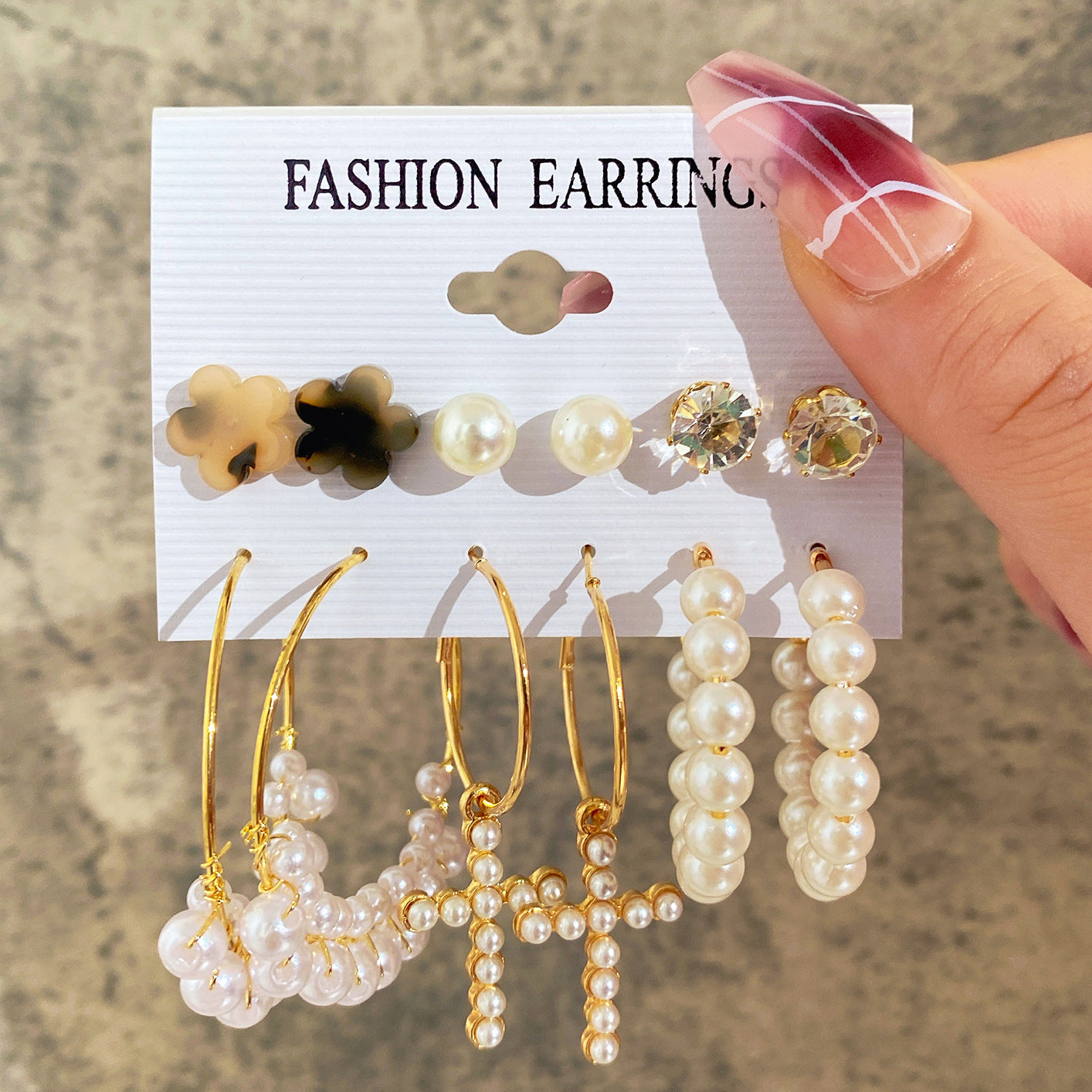 Pearl Lady Earring set 6 pieces