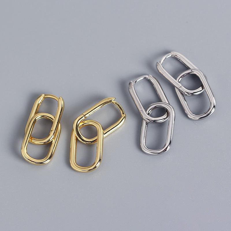 High Quality Stainless Steel Geometric Chain Earrings