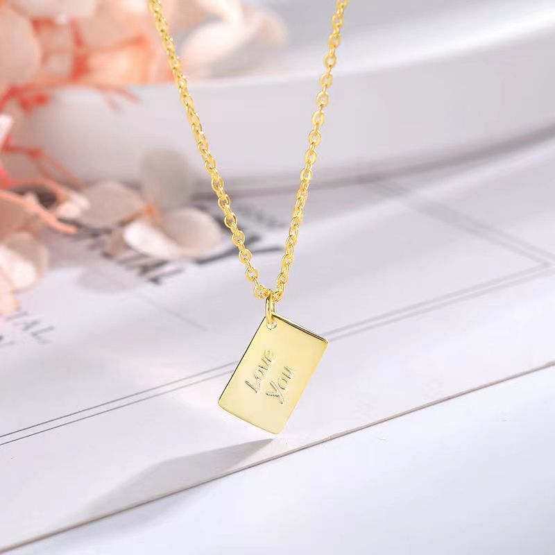 Women's and Girls Envelope Necklace engraved love letter