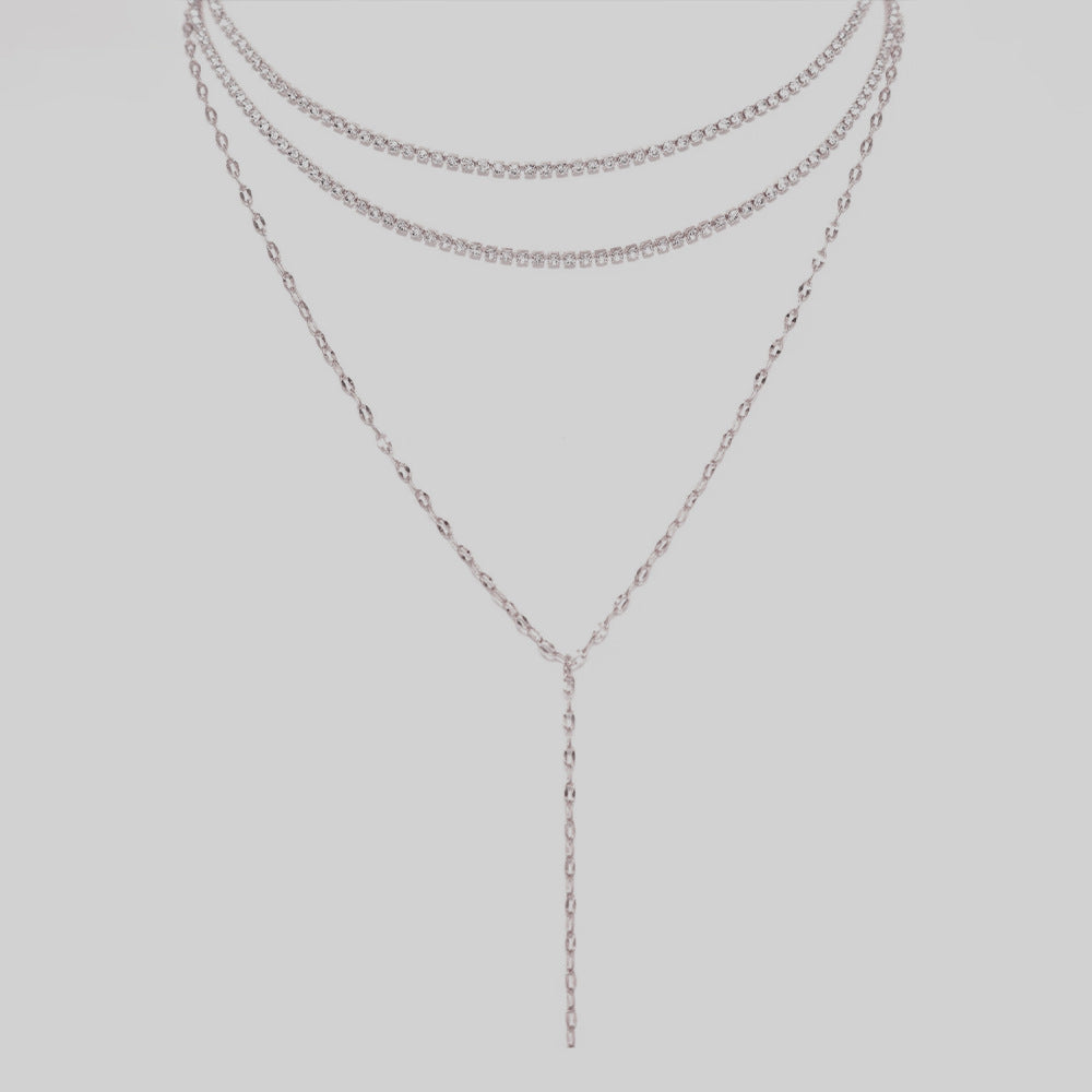 Multi-layer necklace rhinestone sexy clavicle chain