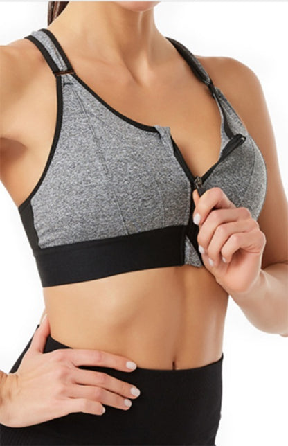 Women's Adjustable Front Zip Sports Bra