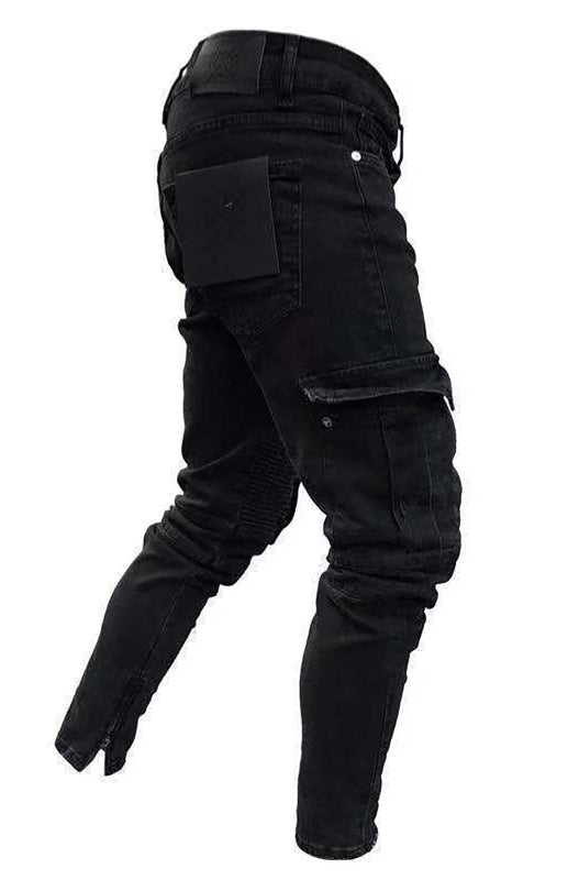 Men's Fashion Mid Waist Ripped Slim Jeans