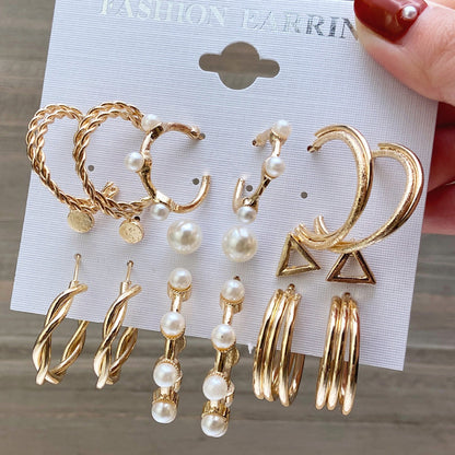 Pearl Lady Earring set 6 pieces